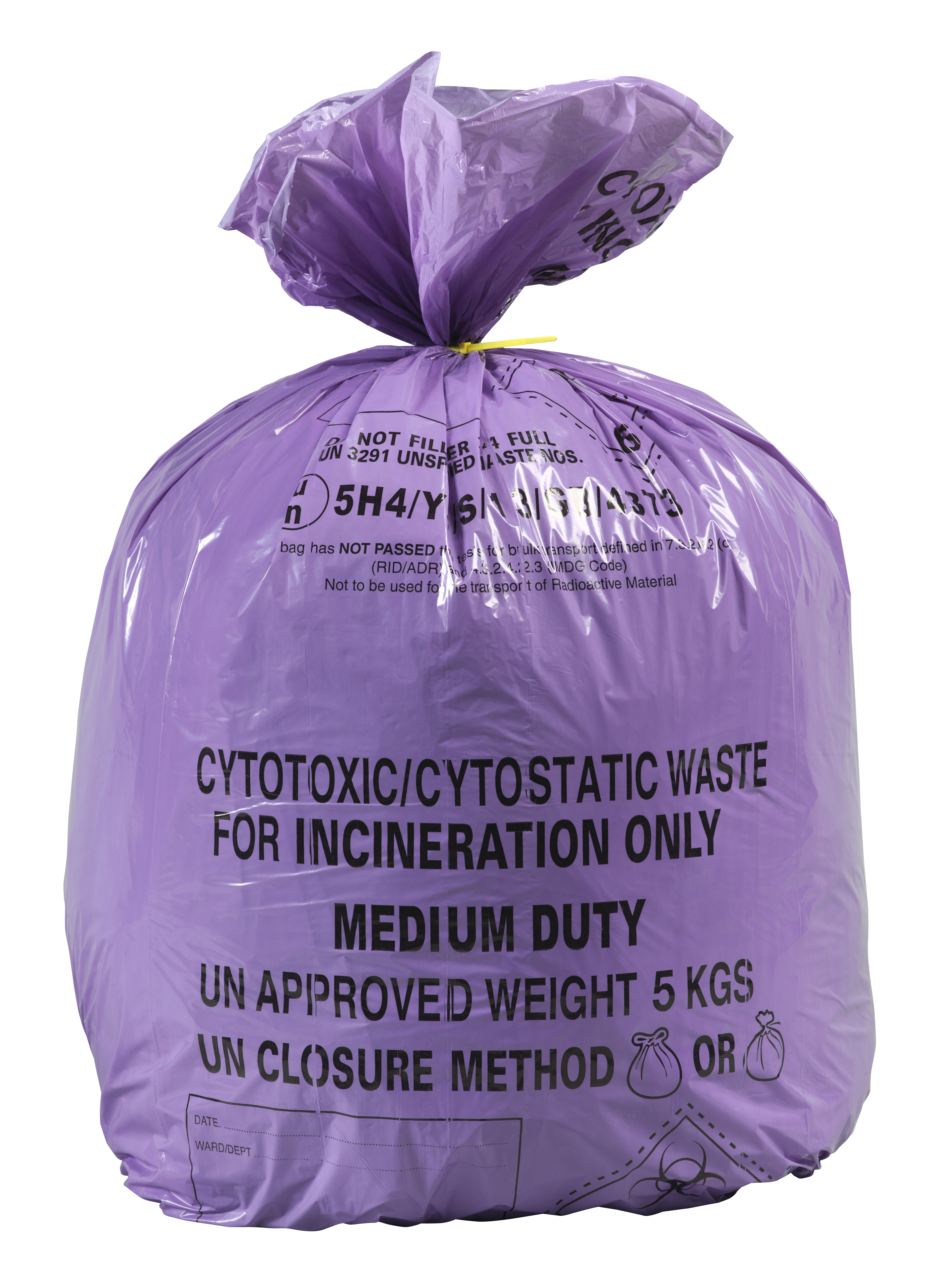 Cytotoxic Bag Size14 28 38 inches 18mu purple cytotoxic waste bags PRINTED PK 250